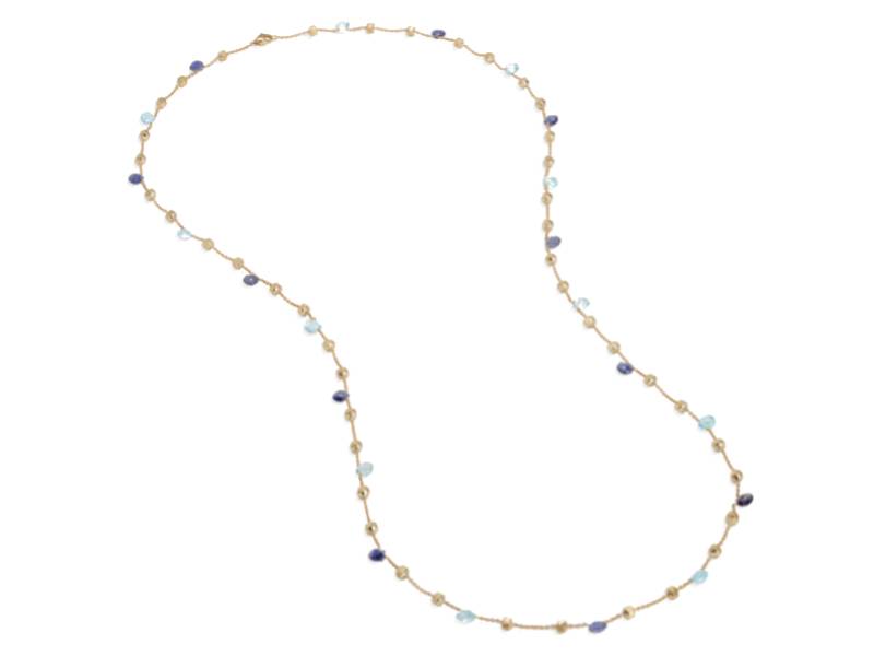 COLLANA LUNGA ORO GIALLO TOPAZI AZZURRI E IOLITI – MARCO BICEGO – PARADISE  CB1199-MIX240